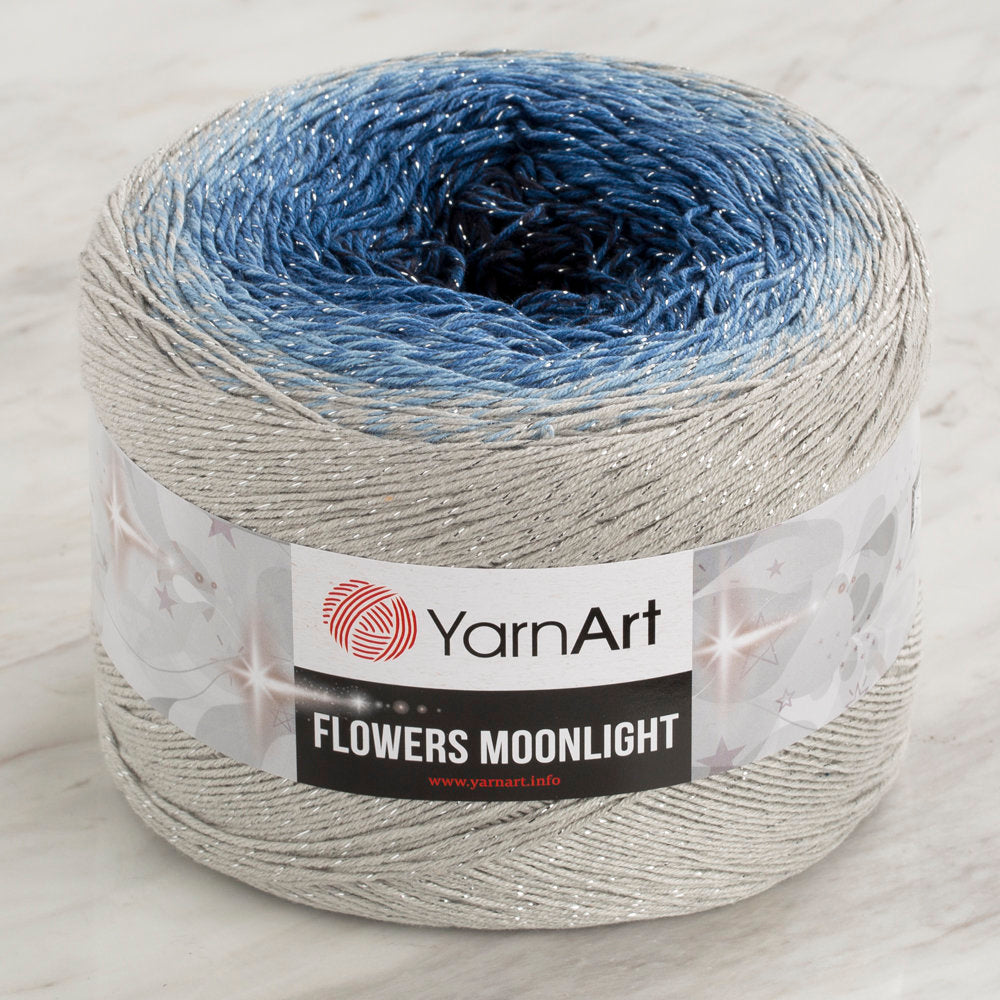 Yarnart Flowers Moonlight Simli Ebruli 260Gr El Örgü İpi - 3271